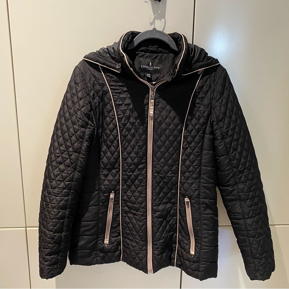 London Fog Women's Black Quilted Puffer Jacket
